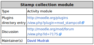 Example infobox: Stamp collection module
